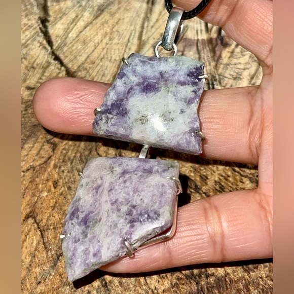 Large Purple Lepidolite Pendant 3” - Picture 12 of 14